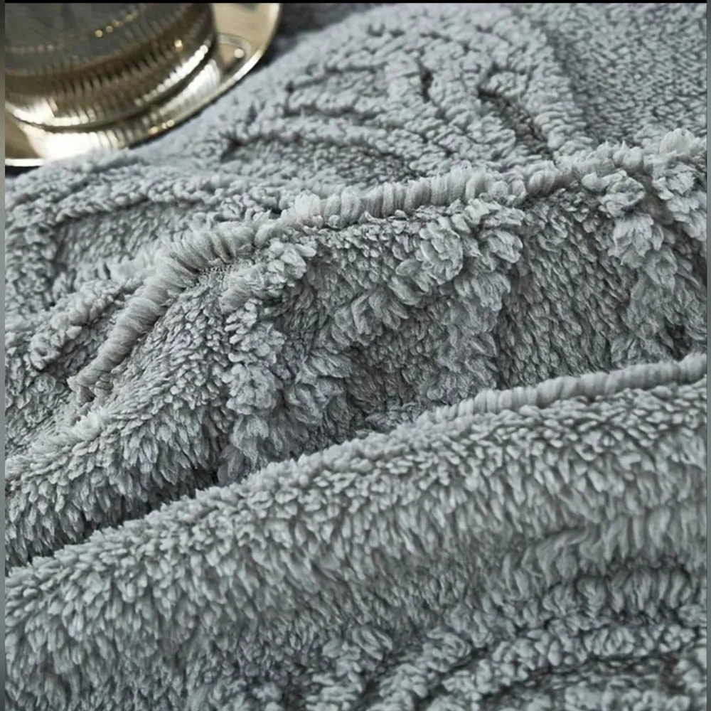 Super Soft Blue Embroidered Butterfly Throw Blanket
